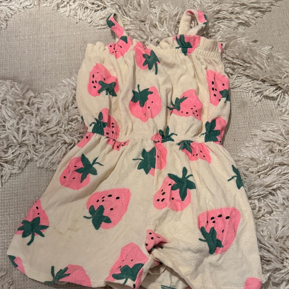 H&M Kids Romper with Strawberry Print - Pink and Cream